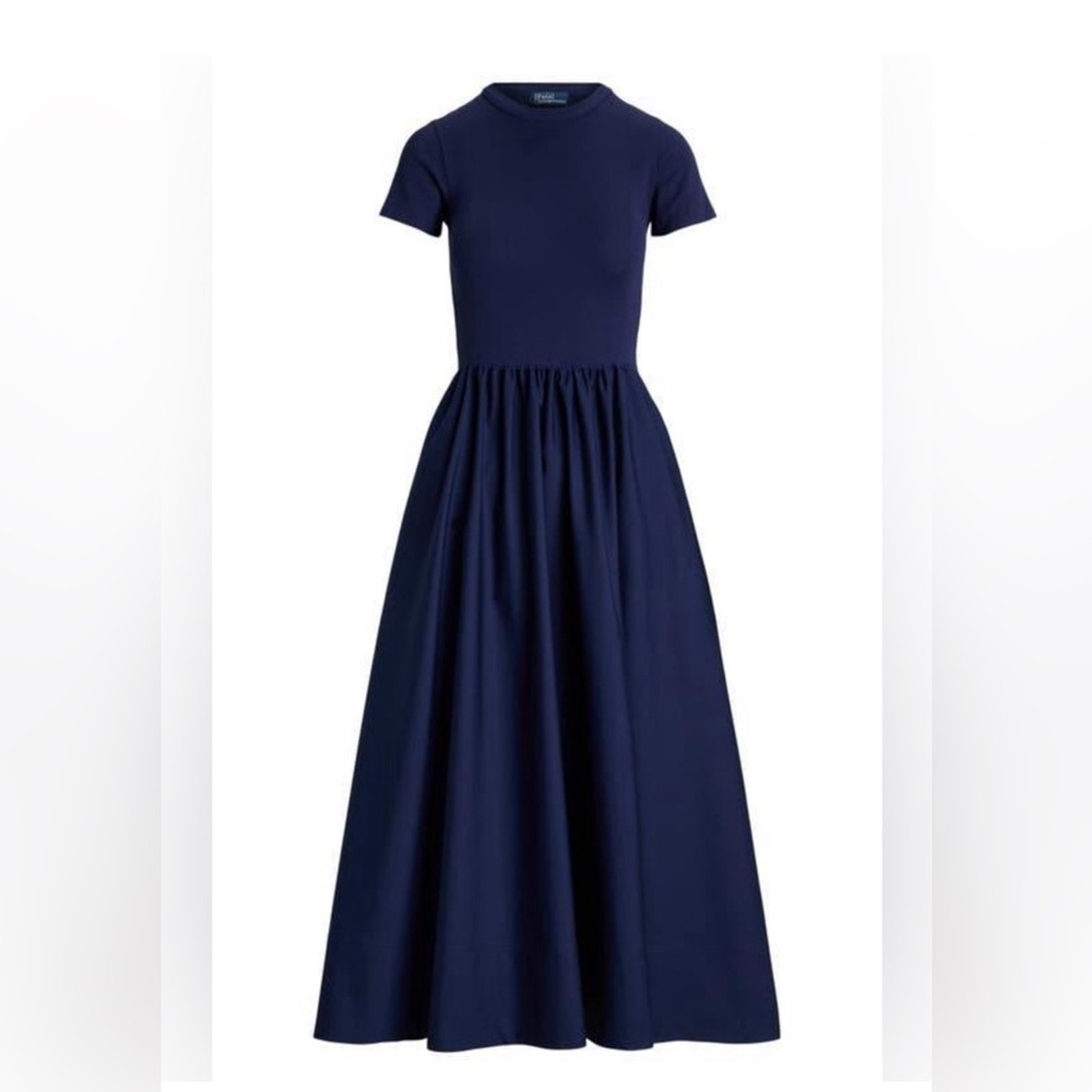 Polo Ralph Lauren Knit Top Midi Dress navy Size XL